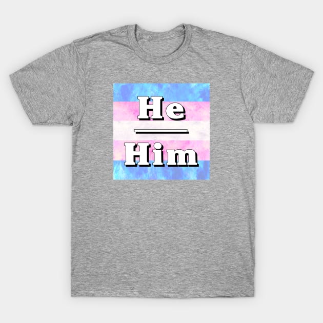 He-Him Pronouns: Trans Pride T-Shirt by Tiger Torre